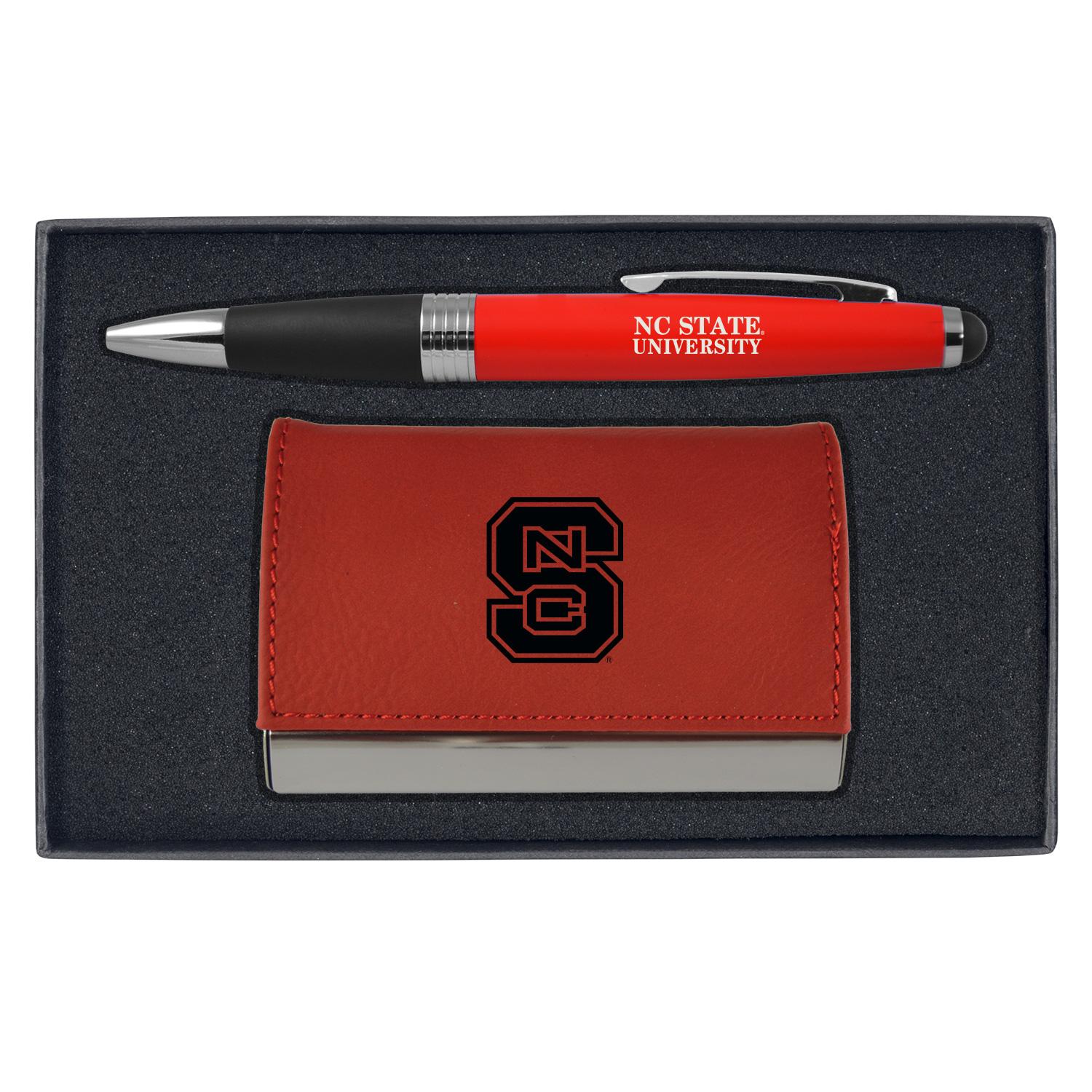 Leather hotsell Business Card Case with Ballpoint Pen Gift Set